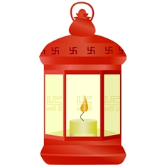 Diwali Decoration Lantern Transparent Sticker
